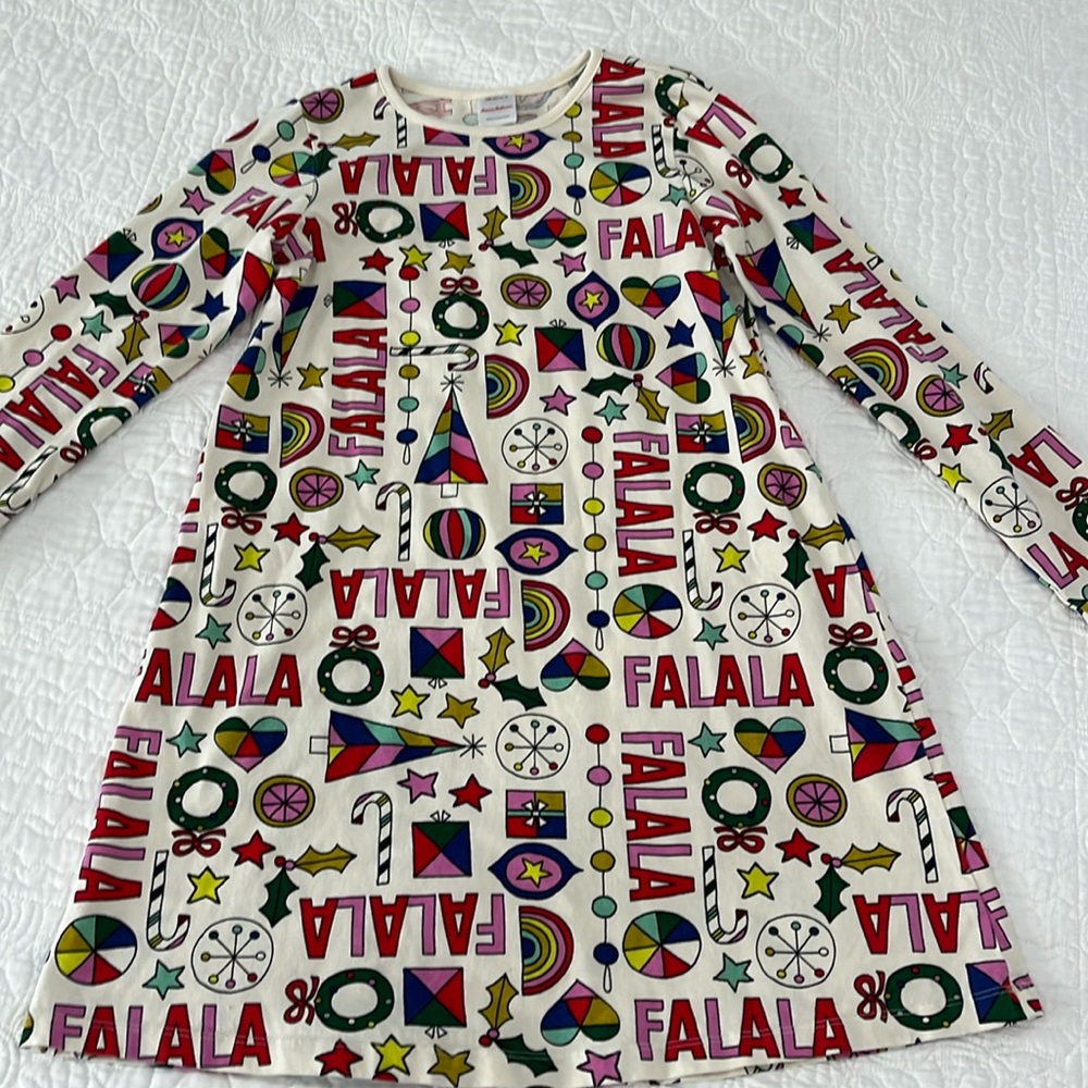 Hanna Andersson holiday Christmas print dress.
